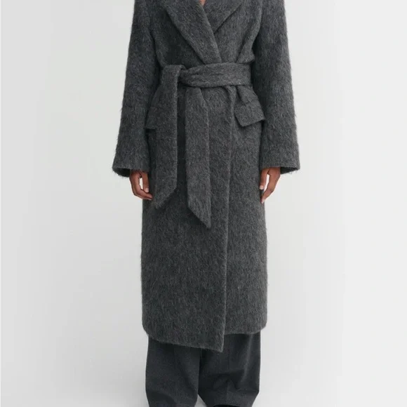 Gray Wool Blend Women's Coat